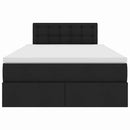 vidaXL Ágy tárolóval és LED lámpával Fekete 120 x 190 cm Poliészter