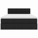 vidaXL Ágy tárolóval és LED lámpával Fekete 140 x 190 cm Poliészter