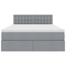 vidaXL Ágy tárolóval és LED lámpával Világosszürke 140 x 200 cm