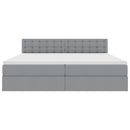 vidaXL LED tárolós ágy matraccal Világosszürke 200 x 200 cm Szövet