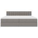 vidaXL Ágy tárolóval és LED lámpával Tópszínű 200 x 200 cm szövet