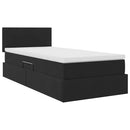 vidaXL Ágy tárolóval és LED lámpával leddel Fekete 90 x 200 cm Bársony