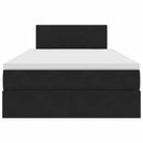 vidaXL Ágy tárolóval és LED lámpával Fekete 120 x 190 cm Bársony