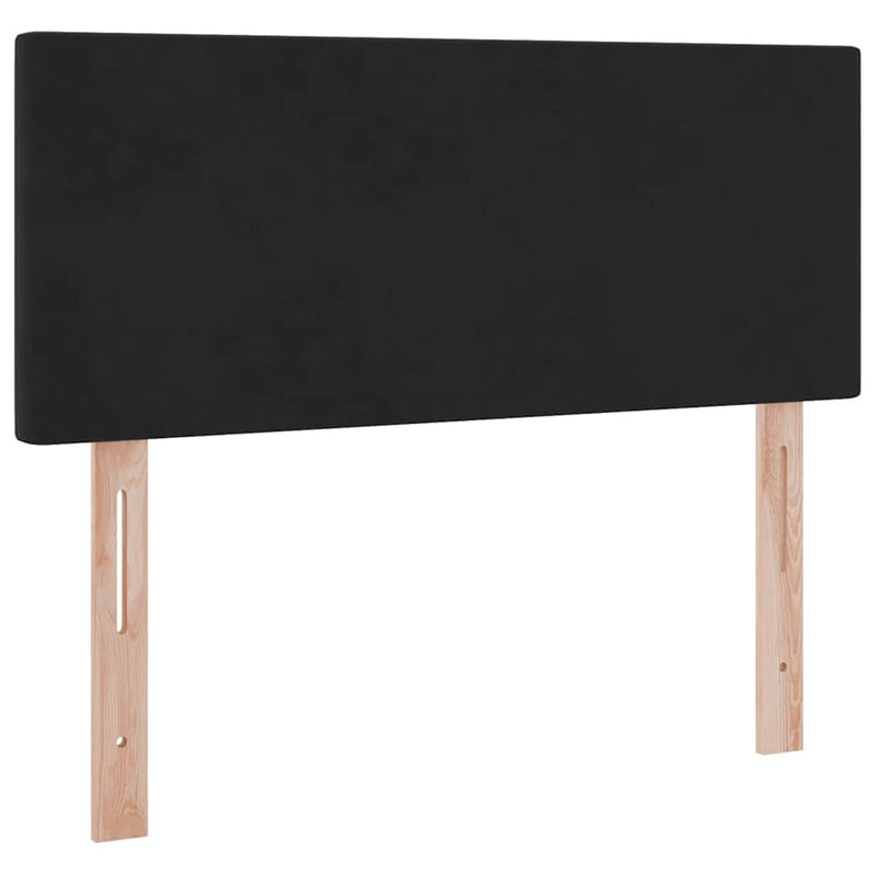 vidaXL Ágy tárolóval és LED lámpával Fekete 120 x 190 cm Bársony