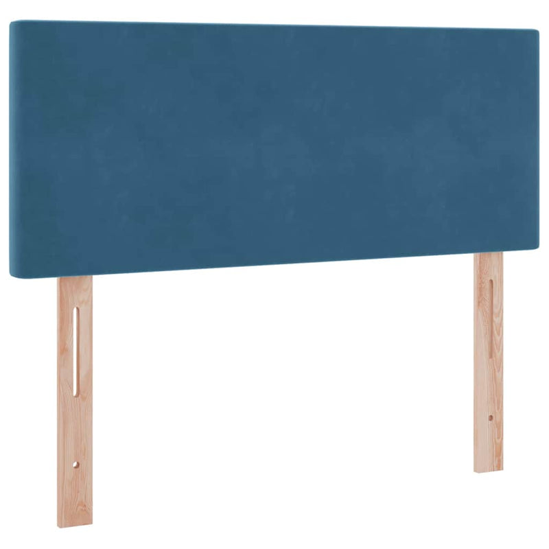 vidaXL Ágy tárolóval és LED lámpával Kék 120 x 190 cm Bársony