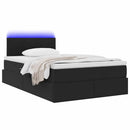vidaXL LED tárolós ágy matraccal Fekete 120 x 200 cm Bársony