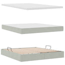 vidaXL Ágy tárolóval és LED lámpával leddel Világosszürke 160 x 200 cm