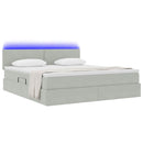 vidaXL Ágy tárolóval és LED lámpával leddel Világosszürke 160 x 200 cm
