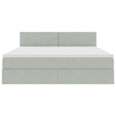 vidaXL Ágy tárolóval és LED lámpával leddel Világosszürke 180 x 200 cm