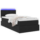 vidaXL Ágy tárolóval és LED lámpával Fekete 100 x 200 cm Bársony