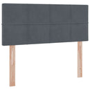 vidaXL Ágy tárolóval és LED lámpával Sötétszürke 120 x 190 cm Bársony