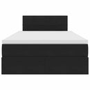 vidaXL Ágy tárolóval és LED lámpával Fekete 120 x 190 cm Bársony