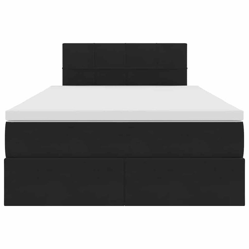 vidaXL Ágy tárolóval és LED lámpával Fekete 120 x 190 cm Bársony