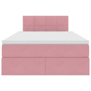 vidaXL Ágy tárolóval és LED lámpával Rózsaszín 120 x 190 cm Bársony