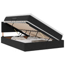 vidaXL LED tárolós ágy matraccal Fekete 140 x 190 cm Bársony