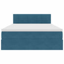 vidaXL Ágy tárolóval és LED lámpával Sötét kék 140 x 190 cm Bársony
