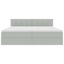 vidaXL LED tárolós ágy matraccal Világosszürke 200 x 200 cm Bársony