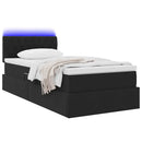 vidaXL LED tárolós ágy matraccal Fekete 100 x 200 cm Bársony