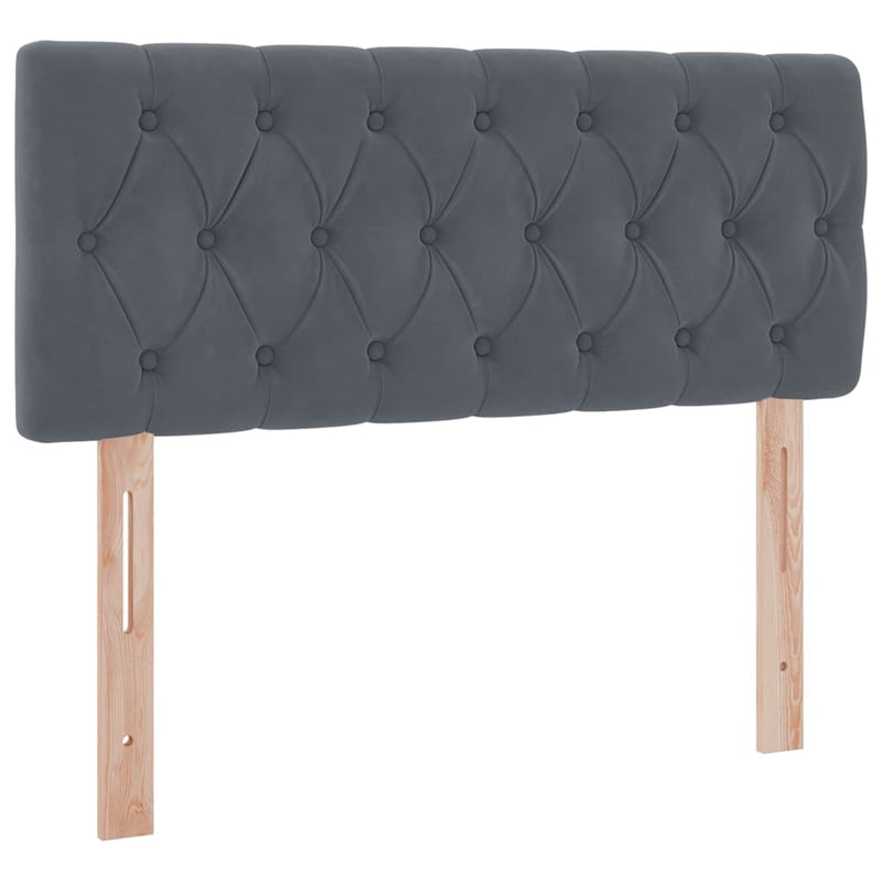 vidaXL Ágy tárolóval és LED lámpával Sötétszürke 120 x 190 cm Bársony