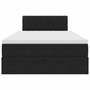 vidaXL Ágy tárolóval és LED lámpával Fekete 120 x 190 cm Bársony