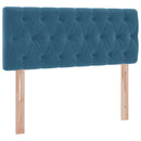 vidaXL Ágy tárolóval és LED lámpával Kék 120 x 190 cm Bársony