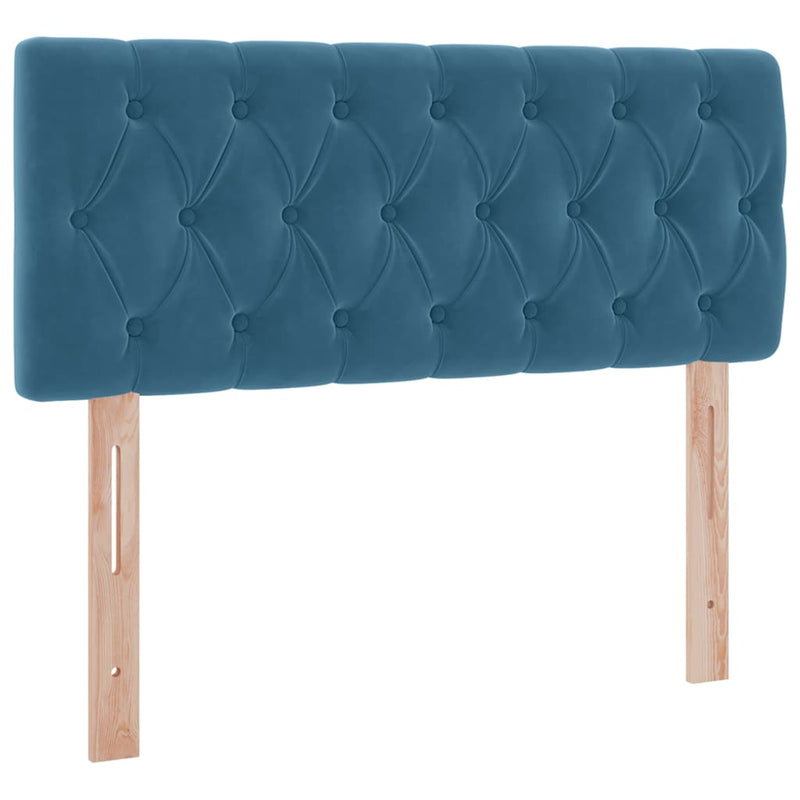 vidaXL Ágy tárolóval és LED lámpával Kék 120 x 190 cm Bársony