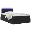 vidaXL LED tárolós ágy matraccal Fekete 120 x 200 cm Bársony