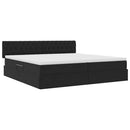 vidaXL LED tárolós ágy matraccal Fekete 200 x 200 cm Bársony