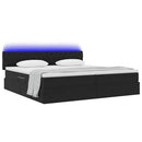 vidaXL LED tárolós ágy matraccal Fekete 200 x 200 cm Bársony