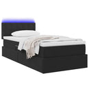 vidaXL LED tárolós ágy matraccal Fekete 90 x 200 cm Bársony