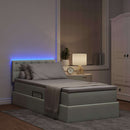 vidaXL Ágy tárolóval és LED lámpával leddel Világosszürke 100 x 200 cm