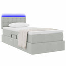 vidaXL Ágy tárolóval és LED lámpával leddel Világosszürke 100 x 200 cm