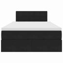 vidaXL Ágy tárolóval és LED lámpával Fekete 120 x 190 cm Bársony