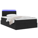 vidaXL LED tárolós ágy matraccal Fekete 120 x 200 cm Bársony