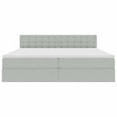 vidaXL Ágy tárolóval és LED lámpával Világosszürke 200 x 200 cm