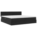vidaXL Ágy tárolóval és LED lámpával Fekete 200 x 200 cm Bársony