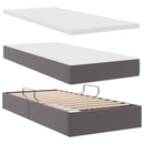 vidaXL Ágy tárolóval és LED lámpával leddel Szürke 180 x 200 cm Műbőr