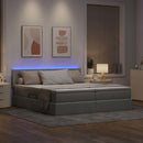 vidaXL Ágy LED -es lámpákkal Világosszürke 180 x 200 cm szövet