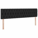 vidaXL Ágy LED -es lámpákkal fejtámlával Fekete 200 x 200 cm szövet