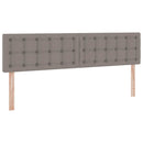 vidaXL Ágy LED -es lámpákkal fejtámlával Tópszínű 180 x 200 cm szövet