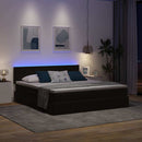 vidaXL LED tárolós ágy matraccal Fekete 180 x 200 cm Bársony