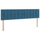 vidaXL Ágy LED szalagokkal fejtámlával Sötét kék 180 x 200 cm Bársony