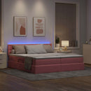 vidaXL LED tárolós ágy matraccal Rózsaszín 180 x 200 cm Bársony