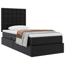 vidaXL Tárolós Ágy matracmal fejtámlával Fekete 90 x 190 cm Műbőr