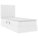 vidaXL Tárolós Ágy matracmal tárolóval Tiszta Fehér 100 x 200 cm Műbőr