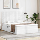 vidaXL Tárolós Ágy fejtámlával Tiszta Fehér 140 x 190 cm Műbőr