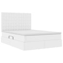 vidaXL Tárolós Ágy fejtámlával Tiszta Fehér 140 x 190 cm Műbőr