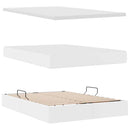 vidaXL Tárolós Ágy fejtámlával Tiszta Fehér 140 x 190 cm Műbőr