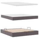 vidaXL Tárolós Ágy matracmal fejtámlával Szürke 180 x 200 cm Műbőr