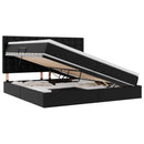vidaXL Tárolós Ágy matracmal fejtámlával Fekete 200 x 200 cm Műbőr
